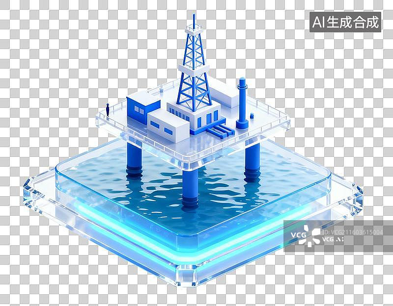 【AI数字艺术】新能源科技图标   海上钻井图片素材