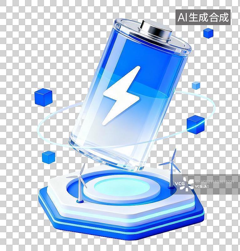 【AI数字艺术】新能源科技电池储能系统和风力发电系统图片素材