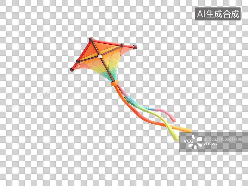 【AI数字艺术】3D粘土风春分节气元素风筝图片素材