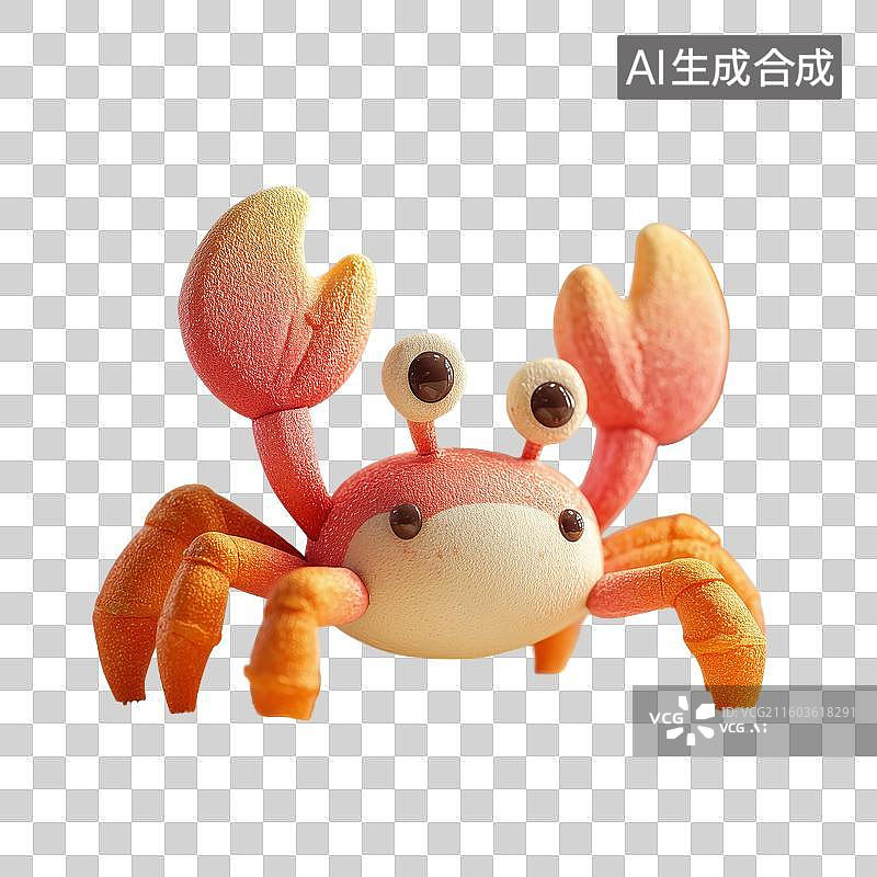 【AI数字艺术】黏土巨蟹座3D角色图片素材