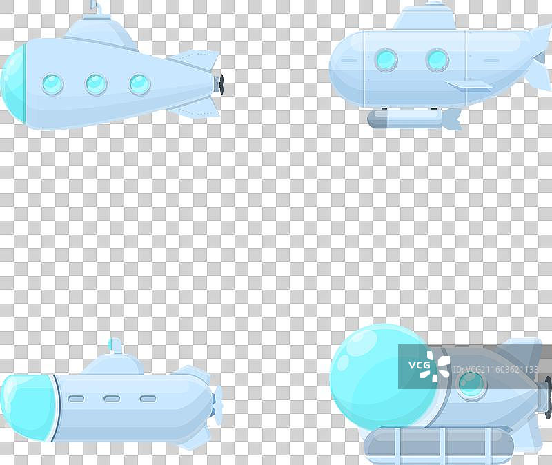 卡通潜水器图标集 卡通图片素材