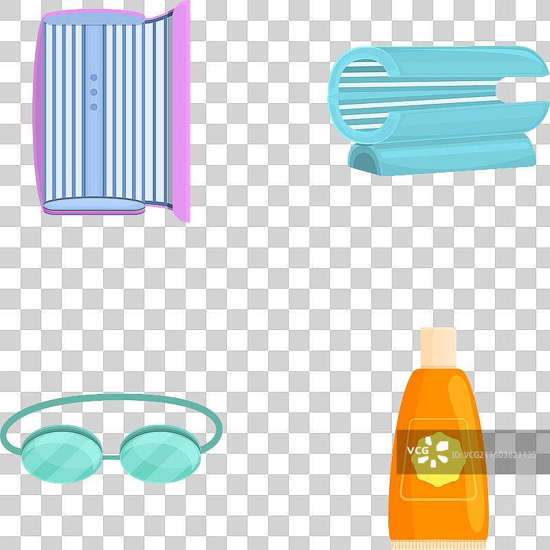 水疗图标集 卡通日光浴室图片素材