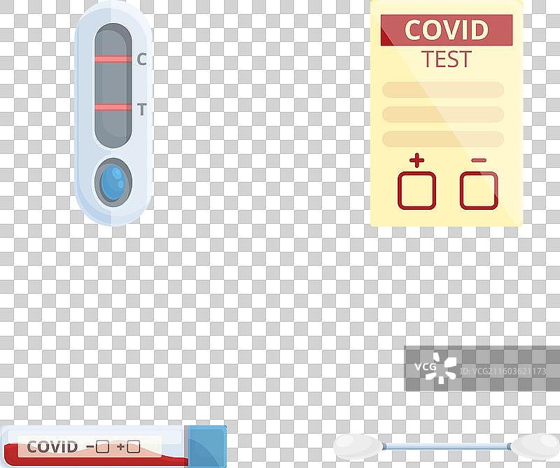 卡通风格的血液检测图标集，包含阳性检测结果图片素材