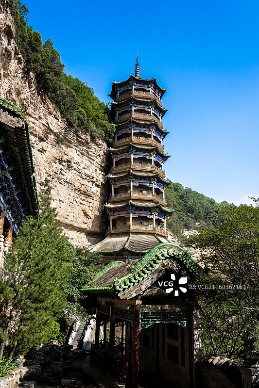 山西晋中绵山风景区景点特写图片素材