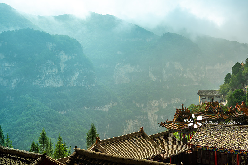 山西晋中绵山风景区景点特写图片素材