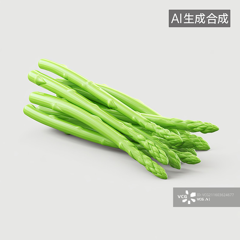 【AI数字艺术】新鲜绿色芦笋特写图片素材
