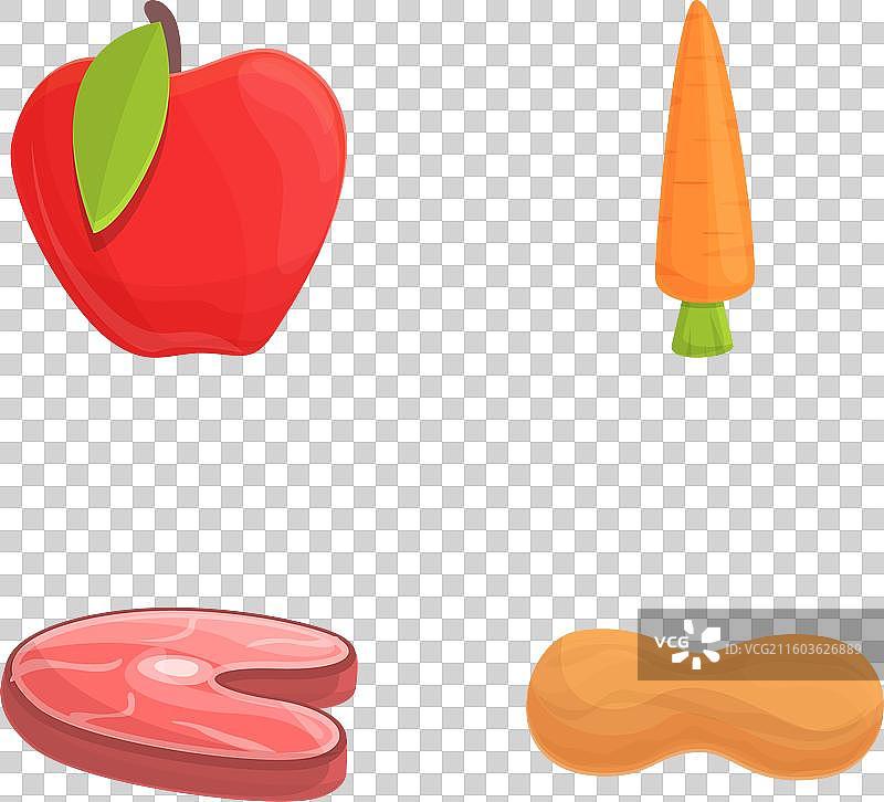 食物图标集 卡通 块肉 坚果图片素材