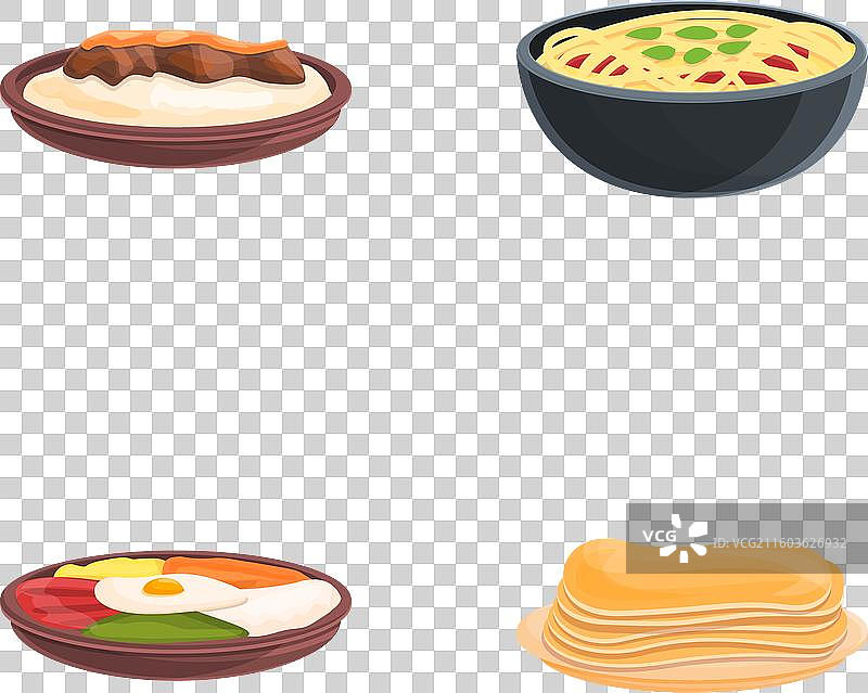 韩式料理图标集 卡通经典图片素材