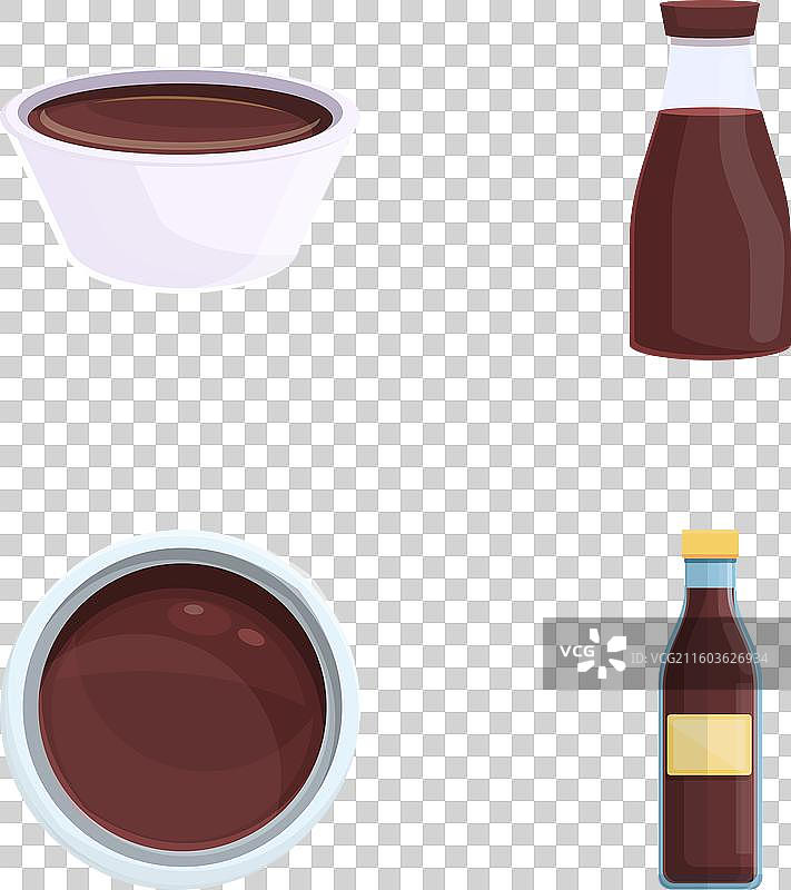 寿司酱油图标集 卡通酱油图片素材