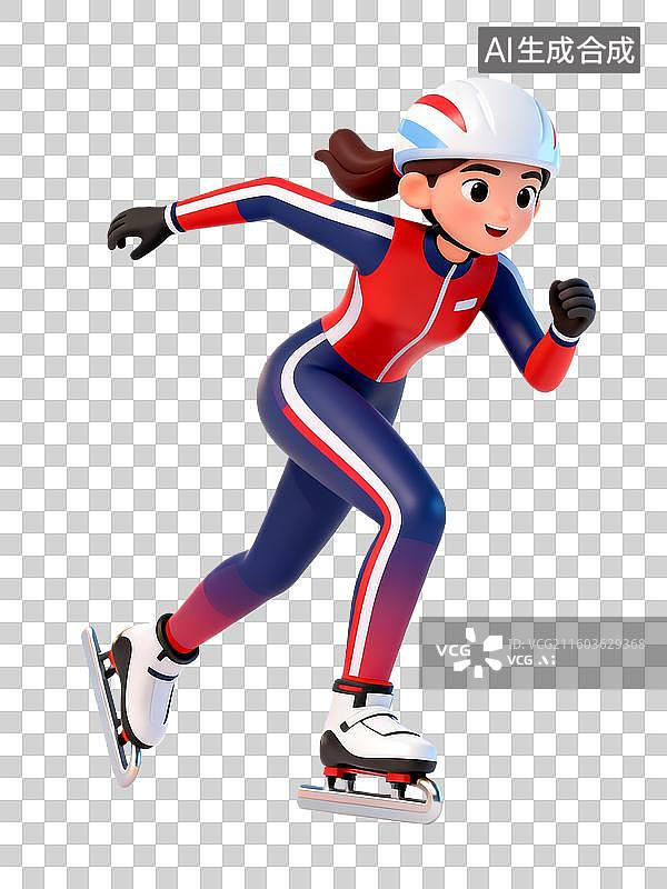 【AI数字艺术】3D卡通插画运动员人物图片素材