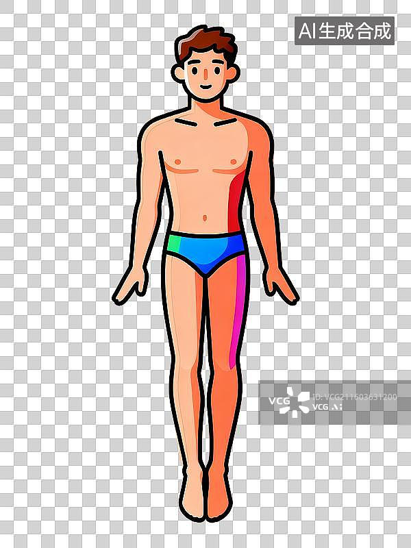 【AI数字艺术】卡通插画运动员人物男性跳水运动员图片素材