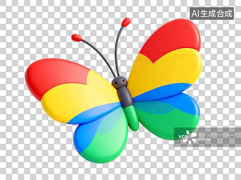 【AI数字艺术】电商购物促销彩色蝴蝶 3D 立体素材图片素材