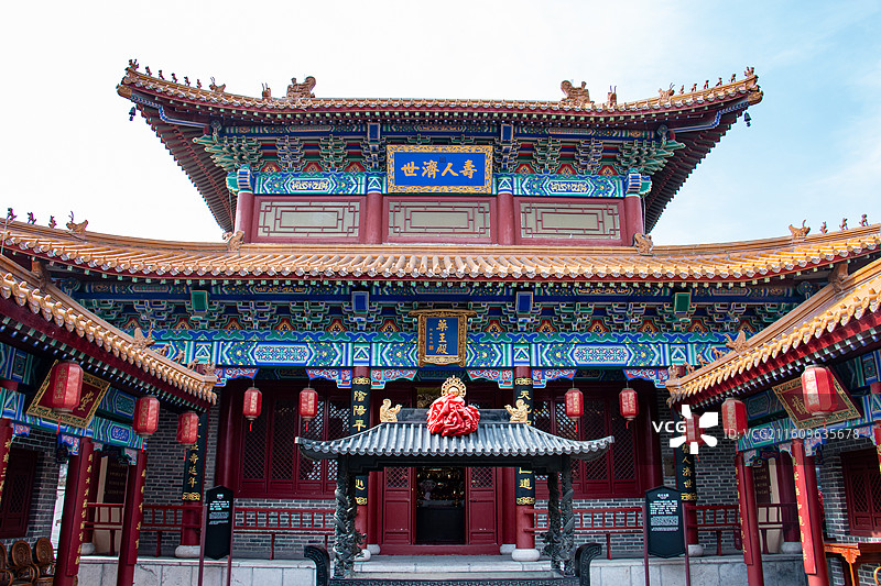 聊城东阿县，东阿药王山-药王阁图片素材