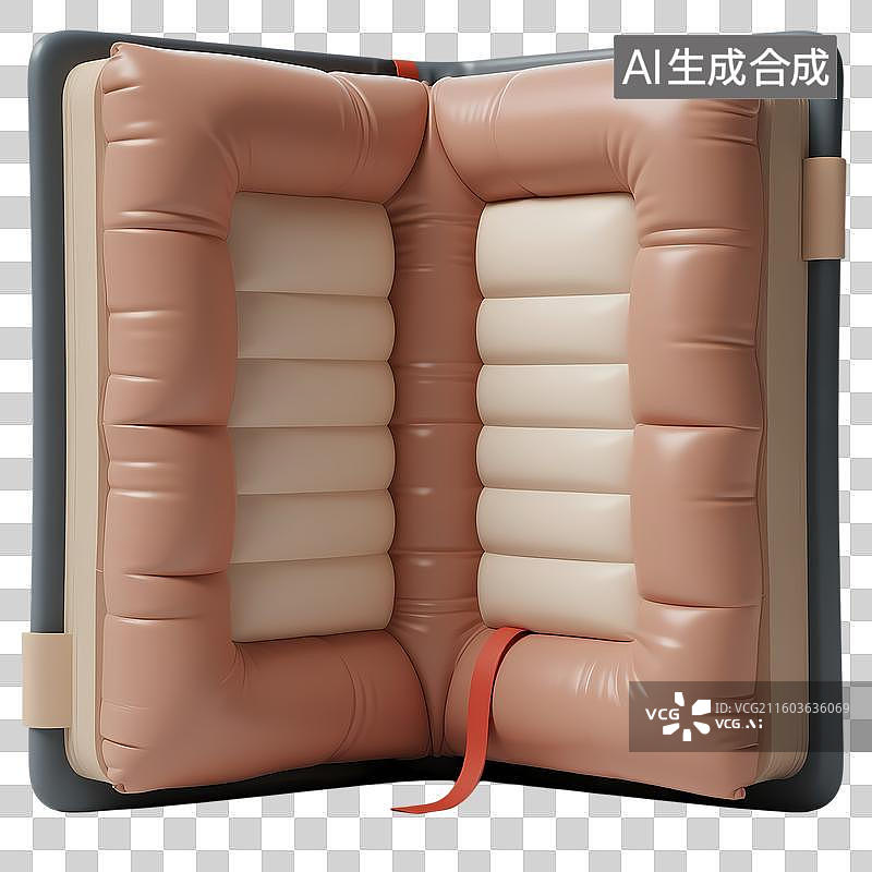 【AI数字艺术】空白书本笔记本3D立体卡通膨胀风质感插画元素图片素材