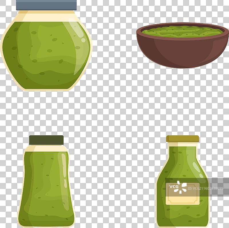 新鲜罗勒酱图标集 卡通罗勒酱图片素材