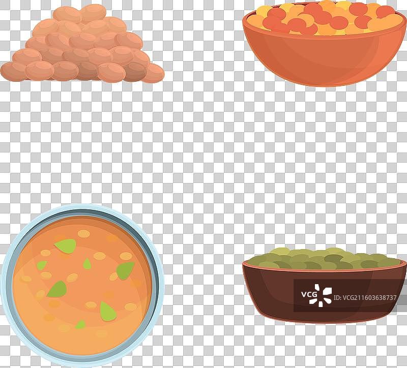 扁豆产品图标集 卡通扁豆图片素材