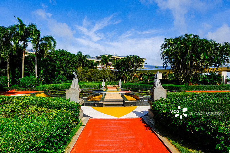 中国海南省琼海市博鳌亚洲论坛主会场大楼，博鳌亚洲论坛国际会议中心，博鳌东屿岛国家级旅游度假区图片素材