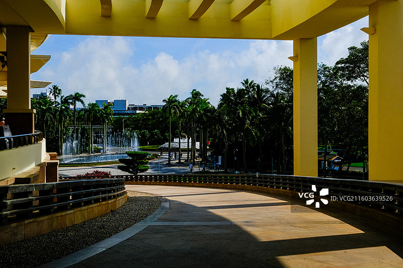 中国海南省琼海市博鳌亚洲论坛主会场大楼，博鳌亚洲论坛国际会议中心，博鳌东屿岛国家级旅游度假区图片素材