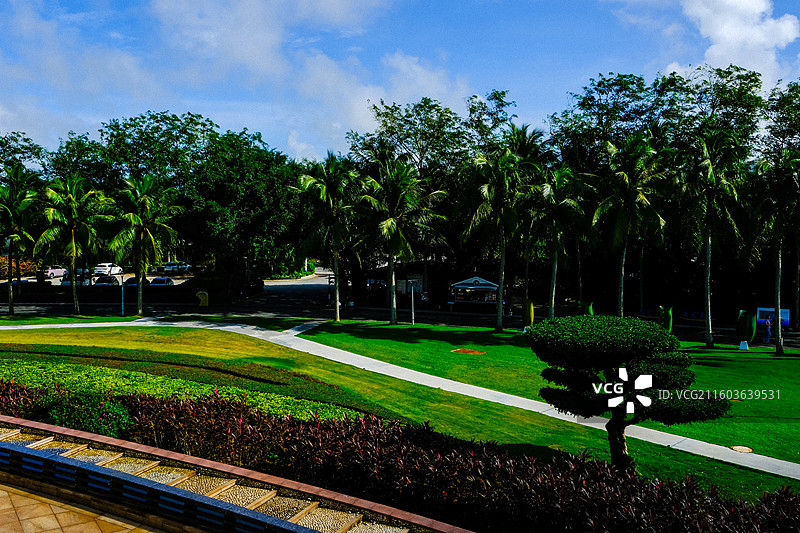 中国海南省琼海市博鳌亚洲论坛主会场大楼，博鳌亚洲论坛国际会议中心，博鳌东屿岛国家级旅游度假区图片素材