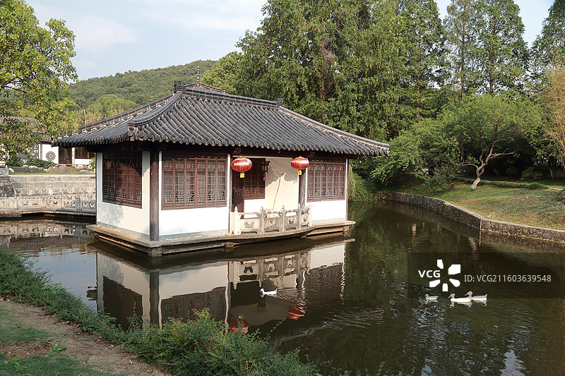 镇江南山文苑学林轩初夏风景图片素材