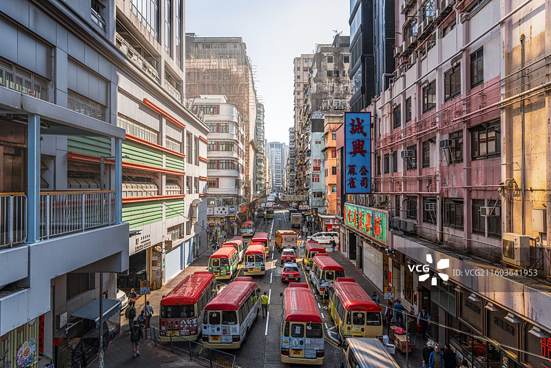 香港肌理，百年街景与玻璃幕墙的时空碰撞图片素材