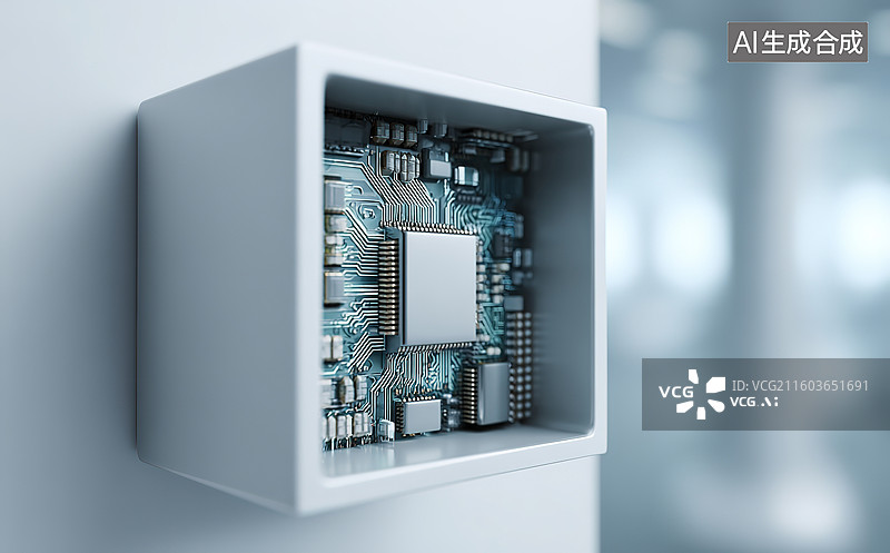 【AI数字艺术】嵌入式电路板装置图片素材