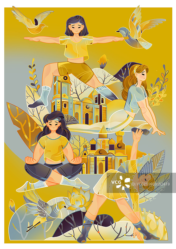 美好生活，运动人生，瑜伽图片素材