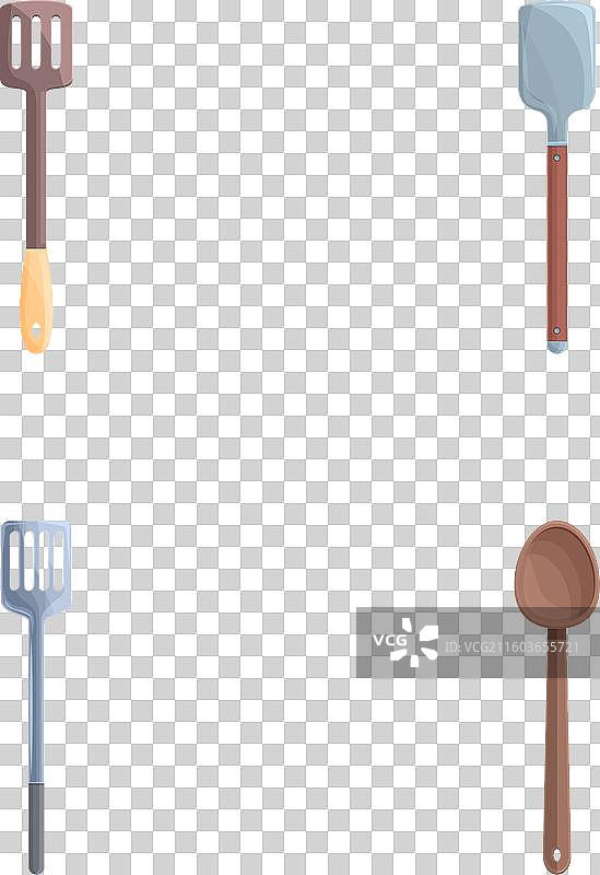 卡通厨房刮刀撇油器图标集图片素材