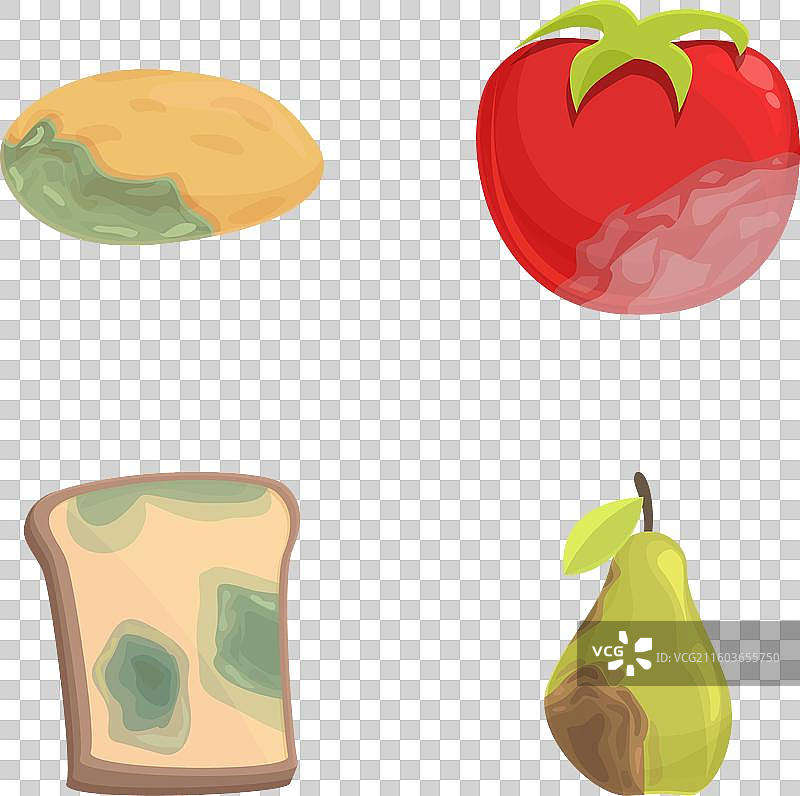 过期食品图标集 卡通 变质和图片素材