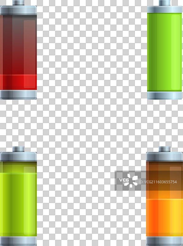 电池指示器图标集 卡通图片素材