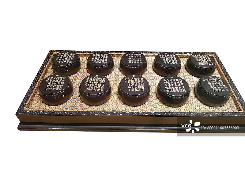 清乾隆 乾隆石鼓套墨 文物 白底图图片素材