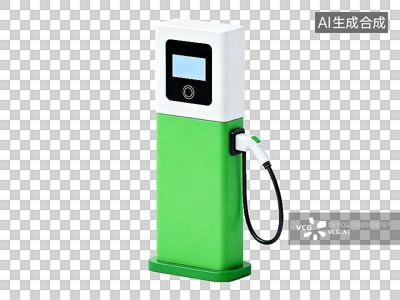 【AI数字艺术】能源环保 新能源主题 绿色电动汽车充电站图片素材