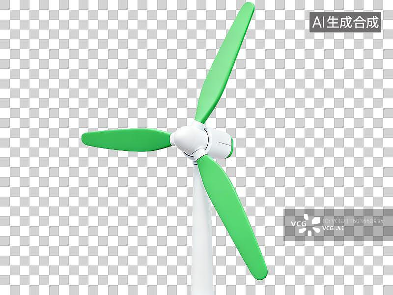 【AI数字艺术】能源环保 新能源主题 绿色风力发电机模型图片素材