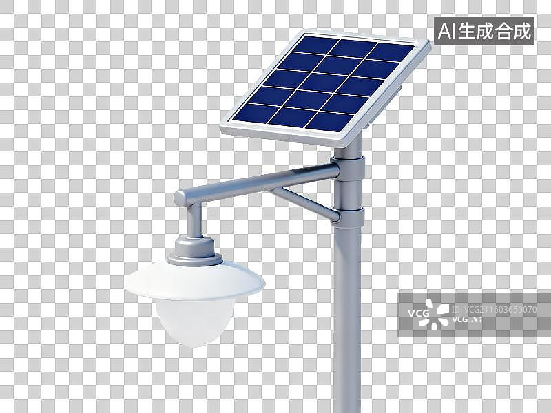 【AI数字艺术】能源环保 新能源主题 太阳能路灯图片素材