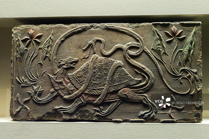 画像砖 南朝 1958年河南邓州许庄出土 中国国家博物馆“古代中国基本陈列”图片素材