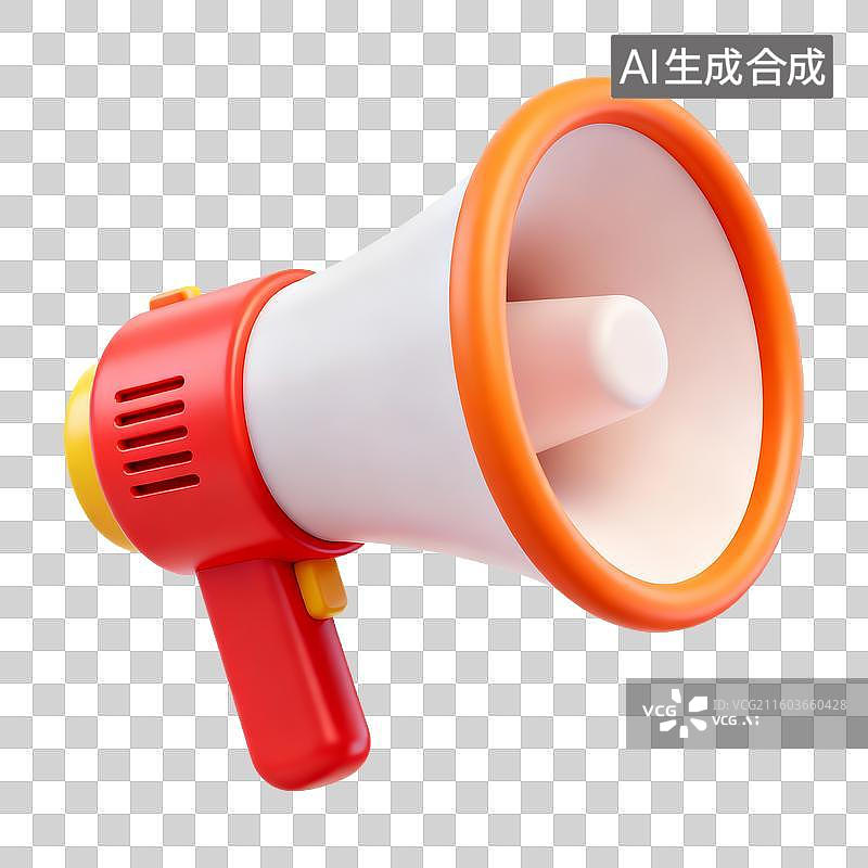 【AI数字艺术】3D立体渲染电商购物节促销元素沟通演讲喇叭图片素材