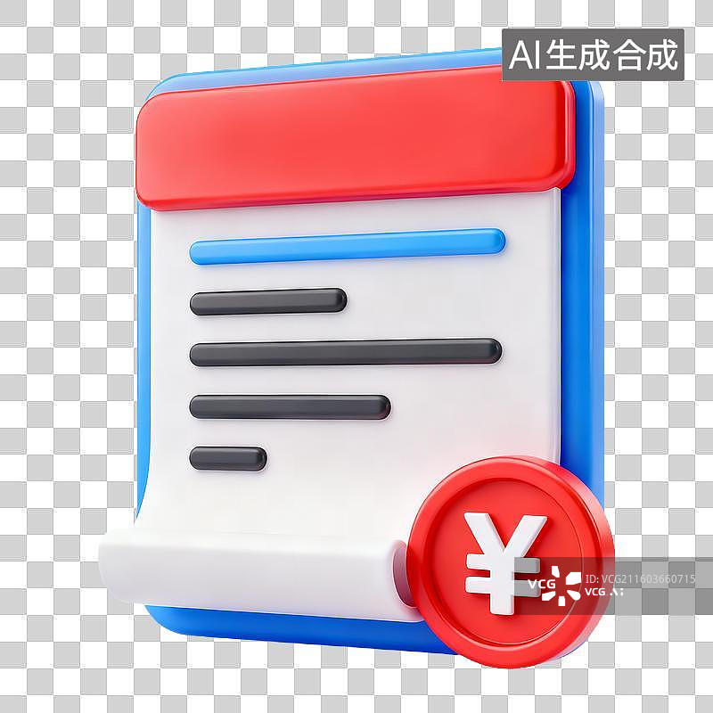 【AI数字艺术】3D立体渲染电商购物节促销元素账单图片素材