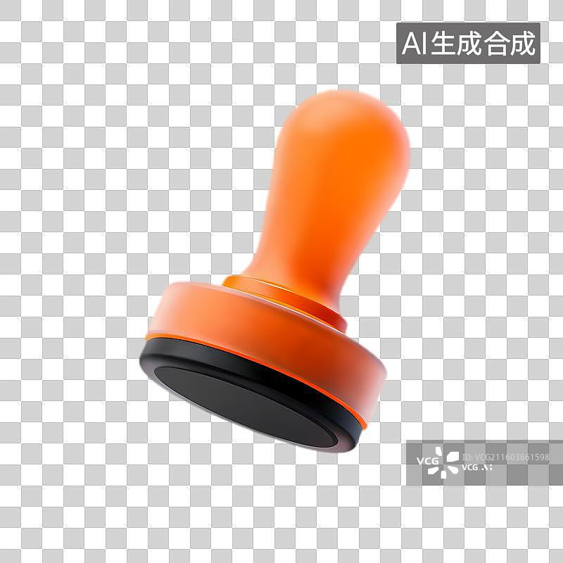 【AI数字艺术】橙色办公用橡胶印章图片素材