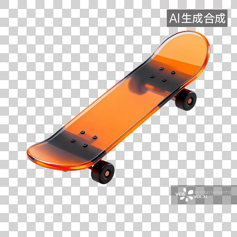 【AI数字艺术】橙色休闲滑板图片素材