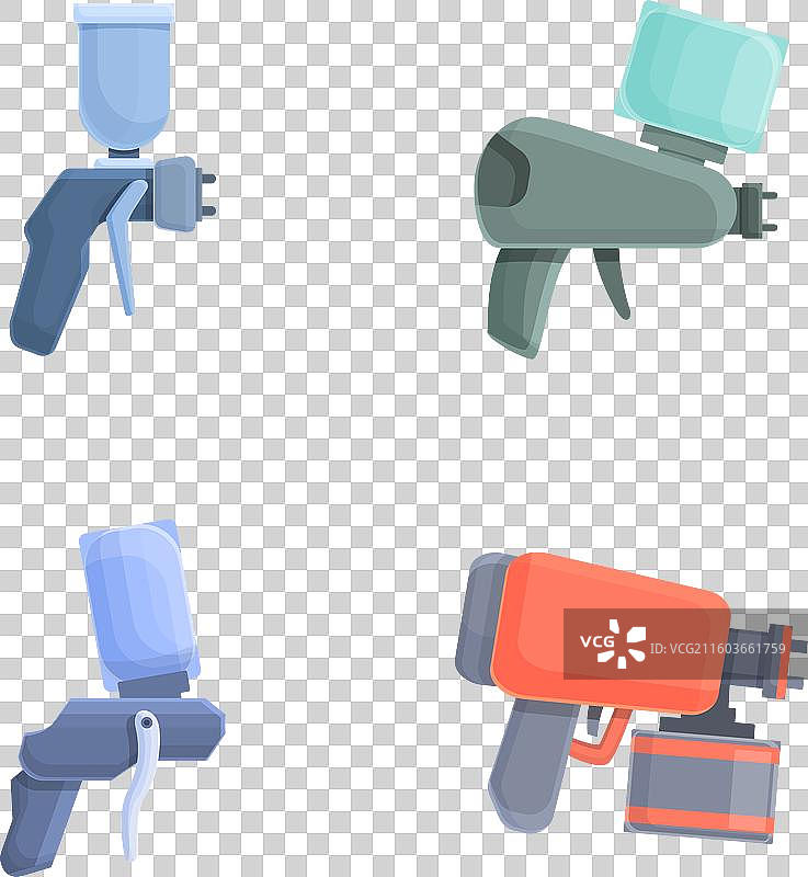 喷壶图标集 卡通手枪图片素材