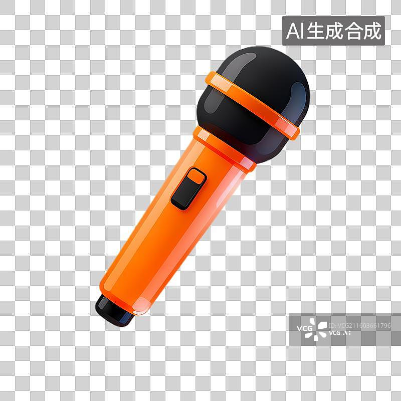 【AI数字艺术】橙色黑色麦克风设备图片素材