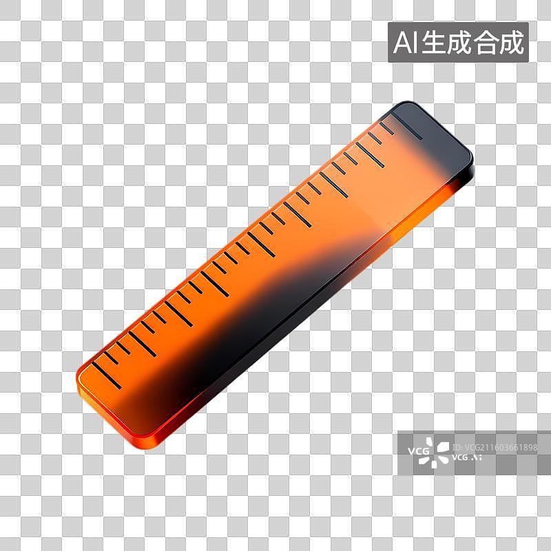 【AI数字艺术】带有橙黑渐变的测量尺子图片素材