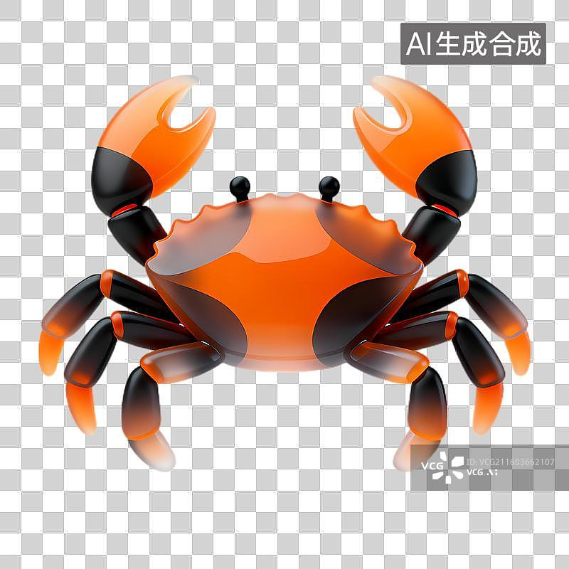 【AI数字艺术】色彩鲜艳的螃蟹插画图片素材