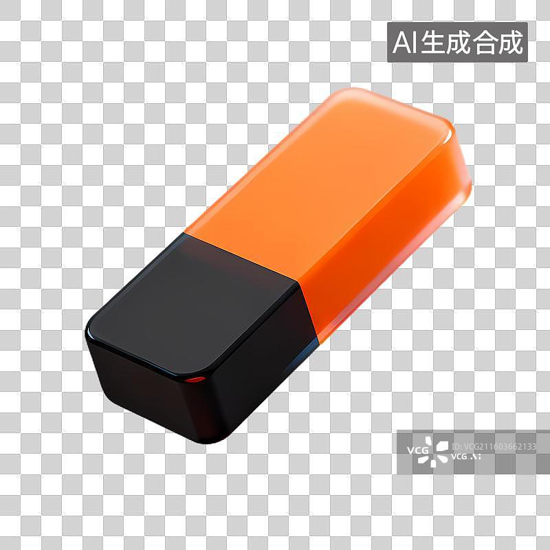 【AI数字艺术】橙黑配色的USB闪存盘图片素材