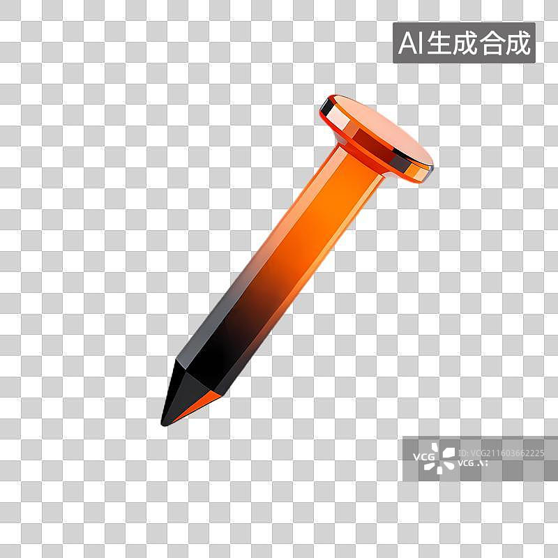 【AI数字艺术】彩色渐变金属钉子图片素材