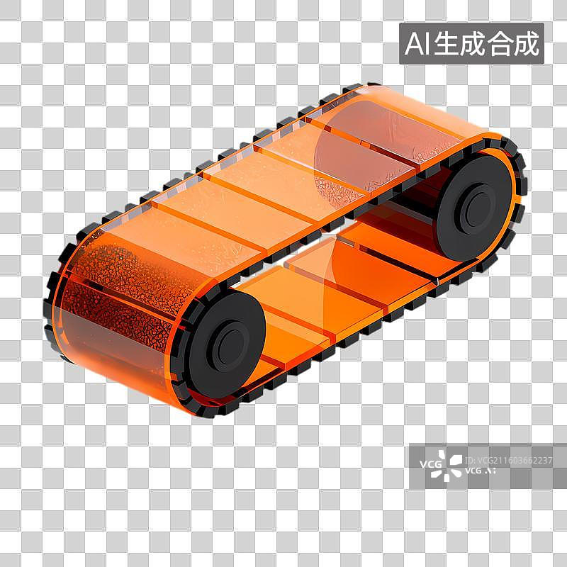 【AI数字艺术】橙色灵活机械履带装置图片素材