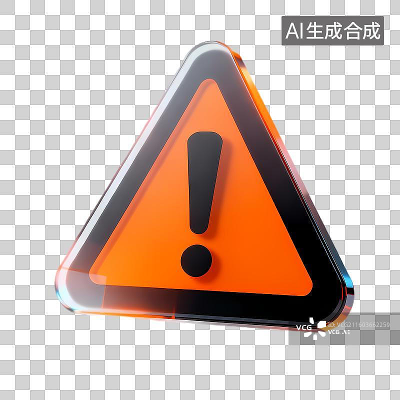 【AI数字艺术】三角形警示标志带感叹号图片素材