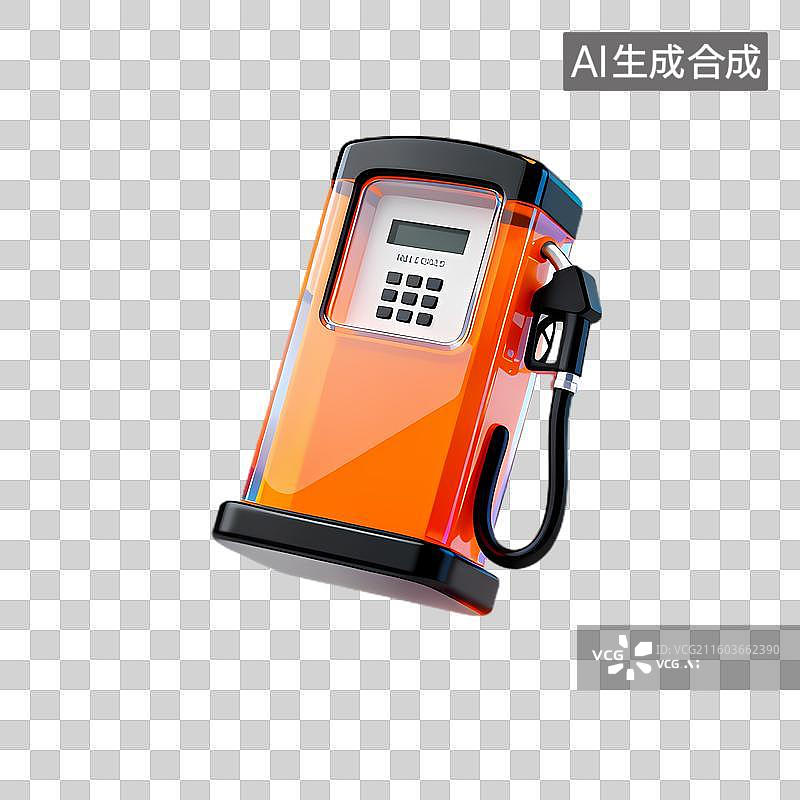 【AI数字艺术】橙色小型燃油加油机图片素材