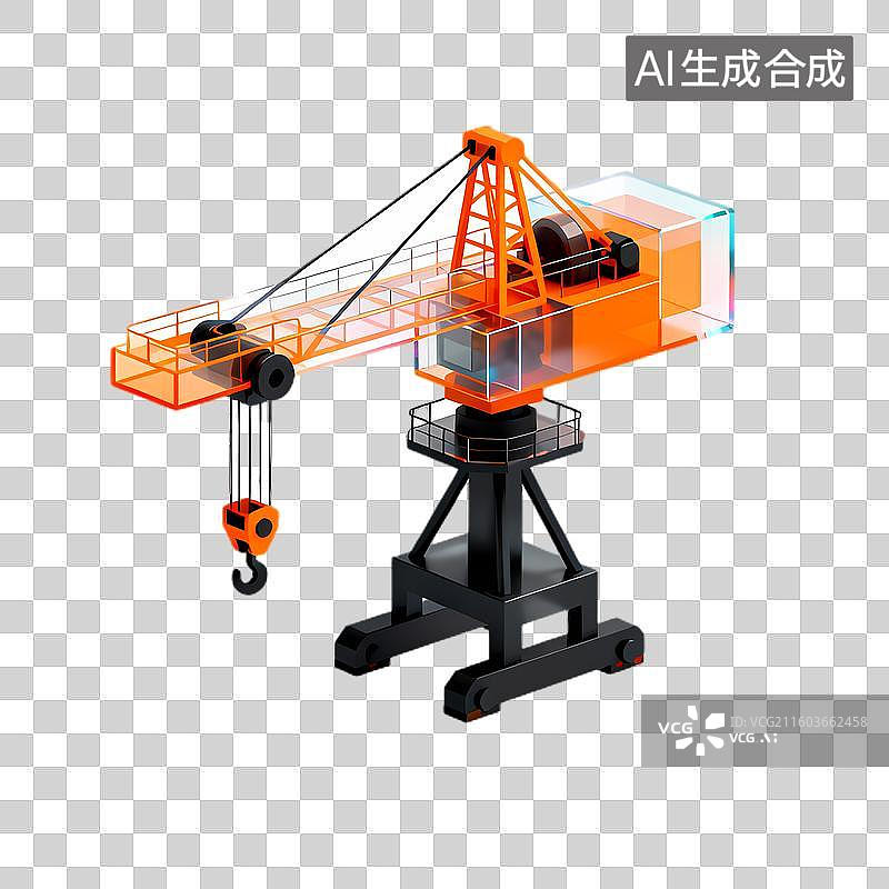 【AI数字艺术】橙色黑色工业起重机图片素材