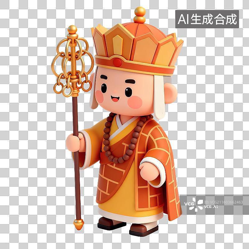 【AI数字艺术】西游记唐僧人物插画图片素材